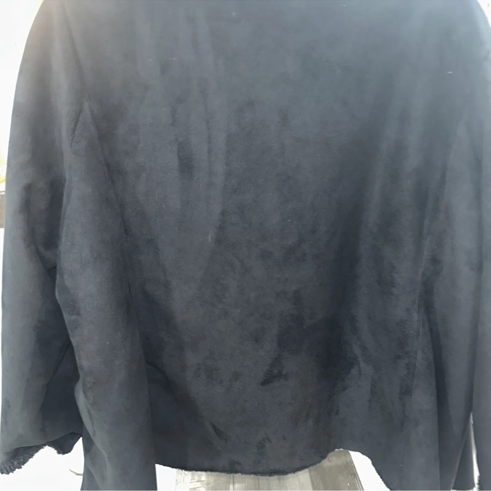 Ralph Lauren Cropped Shawl / Coat Black on Black Faux Fur Size Women’s 3X - Picture 6 of 8